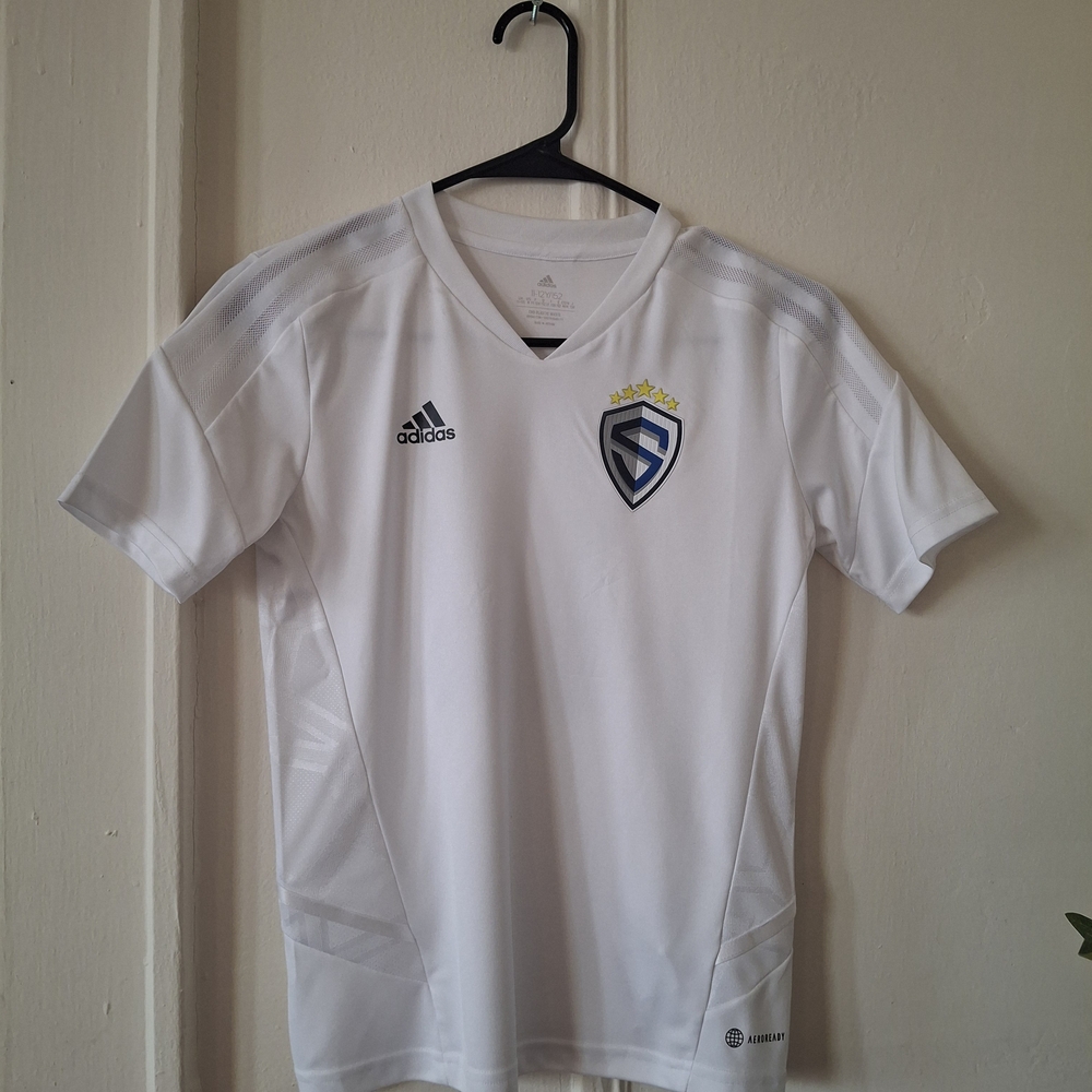 Adidas Kids White Short Sleeve Soccer Jersey